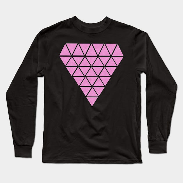 Pink Diamond Long Sleeve T-Shirt by MarieStar